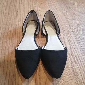 Black Old Navy pointy toe d'orsay flats sz 6